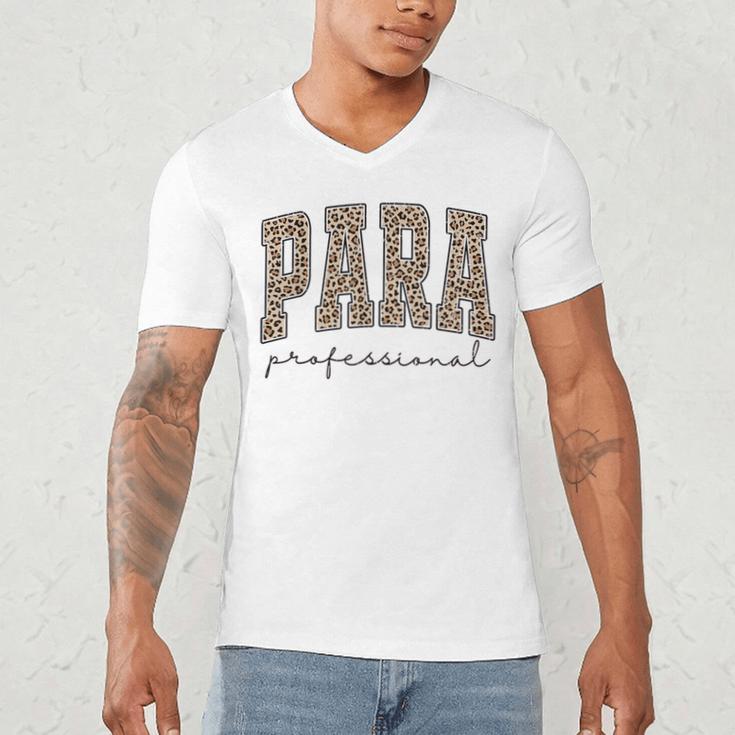 Leopard Paraprofessional Back To School Para Squad Teacher Men's V-Neck T-Shirt, novelty gifts, funny gifts Leopard Paraprofessional Back To School Para Squad Teacher Men's V-Neck T-Shirt, novelty gifts, funny gifts