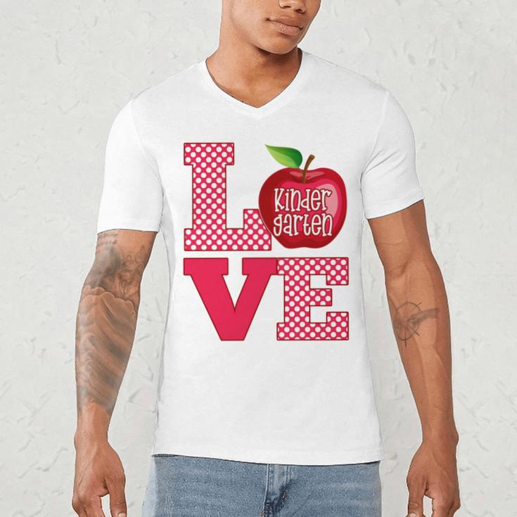 Love Kindergarten Cute Apple School Teacher Men's V-Neck T-Shirt, novelty gifts, funny gifts Love Kindergarten Cute Apple School Teacher Men's V-Neck T-Shirt, novelty gifts, funny gifts