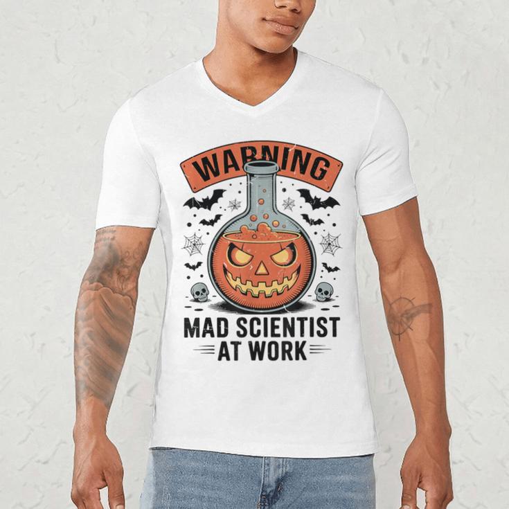 Mad Scientist Pumpkin Science Teacher Halloween Costume Kids Men's V-Neck T-Shirt, novelty gifts, funny gifts