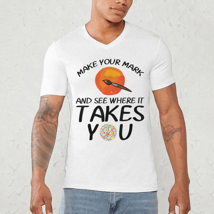 Make Mark Paintbrush International Dot Day Art Teacher Men's V-Neck T-Shirt, novelty gifts, funny gifts Make Mark Paintbrush International Dot Day Art Teacher Men's V-Neck T-Shirt, novelty gifts, funny gifts