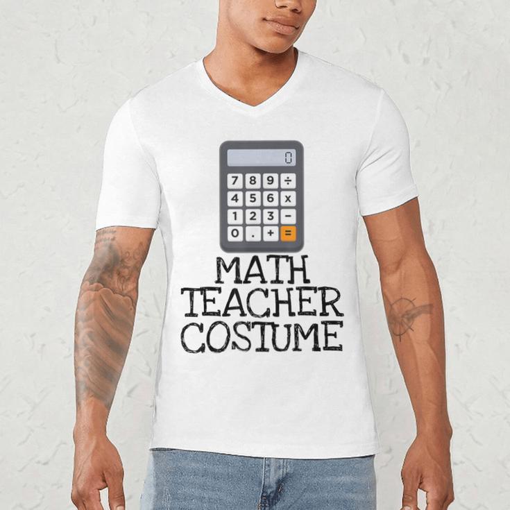 Math Teacher Costume Tshirt Halloween High School Calculator Men's V-Neck T-Shirt, novelty gifts, funny gifts
