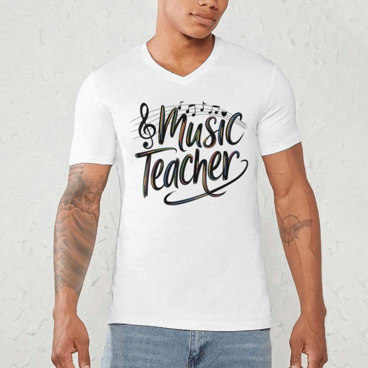 Music Teacher For Women Elementary First Day Of School Men's V-Neck T-Shirt, novelty gifts, funny gifts