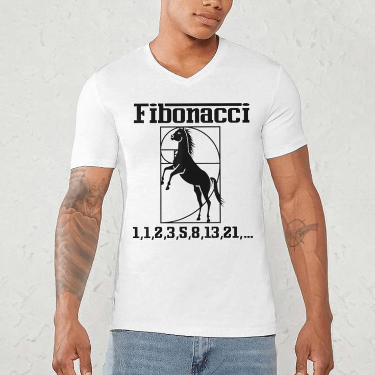 Nerdy Fibonacci Racing Car Horse Math Teacher Men Women Girls Kids Men's V-Neck T-Shirt, novelty gifts, funny gifts