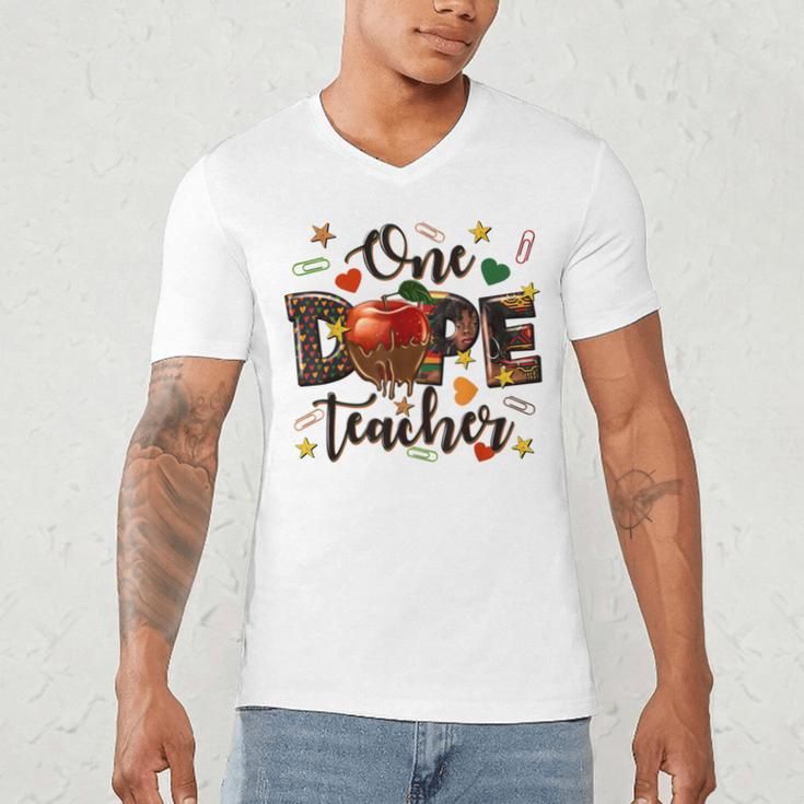 One Dope Teacher Men's V-Neck T-Shirt, novelty gifts, funny gifts One Dope Teacher Men's V-Neck T-Shirt, novelty gifts, funny gifts