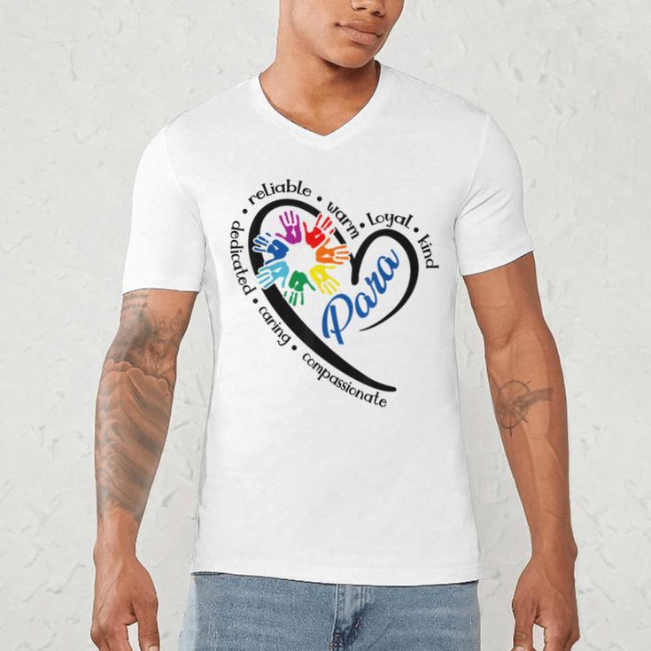 Para Heart Teacher Paraprofessional Paraeducator Men Women Men's V-Neck T-Shirt, novelty gifts, funny gifts