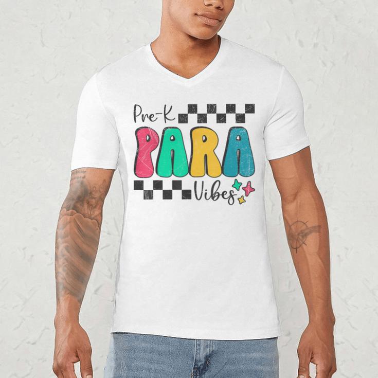 Pre-K Paraprofessional Teacher Back To School Vibes Men's V-Neck T-Shirt, novelty gifts, funny gifts Pre-K Paraprofessional Teacher Back To School Vibes Men's V-Neck T-Shirt, novelty gifts, funny gifts