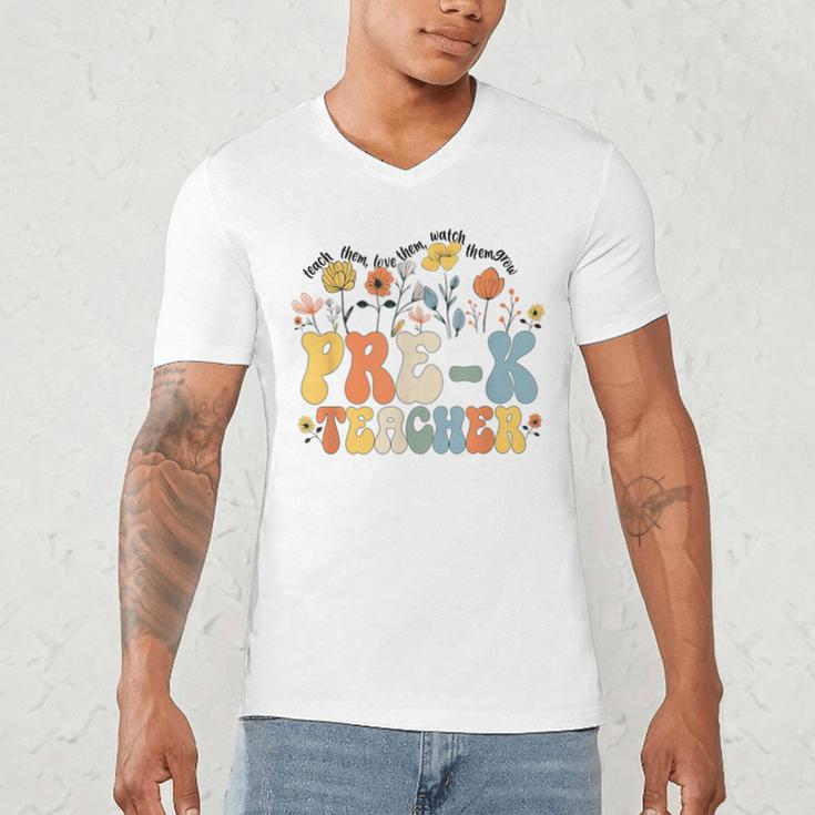 Pre-k Teacher Appreciation Teaching Wildflowers Men's V-Neck T-Shirt, novelty gifts, funny gifts Pre-k Teacher Appreciation Teaching Wildflowers Men's V-Neck T-Shirt, novelty gifts, funny gifts
