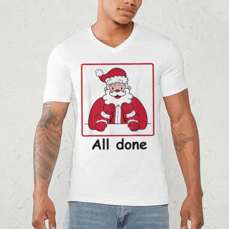 Retro All Done Christmas Special Ed Teacher Team Santa Women Men's V-Neck T-Shirt, novelty gifts, funny gifts Retro All Done Christmas Special Ed Teacher Team Santa Women Men's V-Neck T-Shirt, novelty gifts, funny gifts