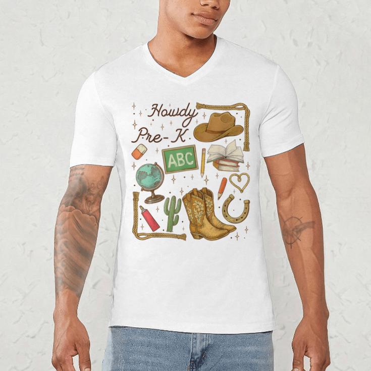 Retro Howdy Pre-K Back To School Western Teacher Men's V-Neck T-Shirt, novelty gifts, funny gifts Retro Howdy Pre-K Back To School Western Teacher Men's V-Neck T-Shirt, novelty gifts, funny gifts