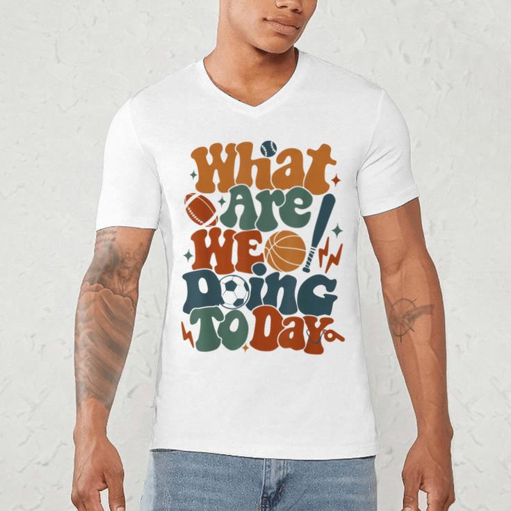 Retro PE Teacher What Are We Doing Today School Coach Women Men's V-Neck T-Shirt, novelty gifts, funny gifts