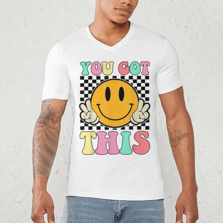 You Got This Retro Smile Motivational Testing Day Teacher Men's V-Neck T-Shirt, novelty gifts, funny gifts