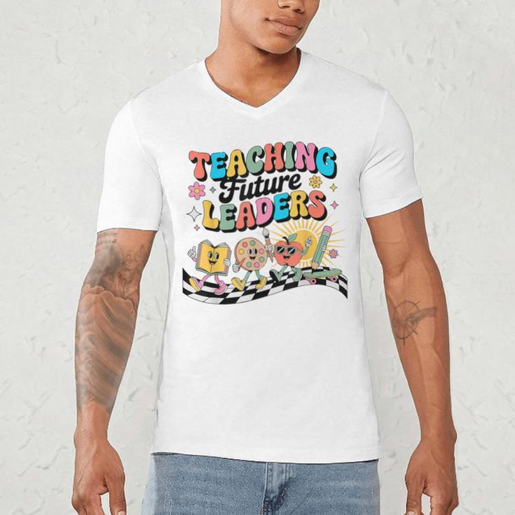 Retro Teaching Future Leaders Groovy Teacher Back To School Men's V-Neck T-Shirt, novelty gifts, funny gifts Retro Teaching Future Leaders Groovy Teacher Back To School Men's V-Neck T-Shirt, novelty gifts, funny gifts