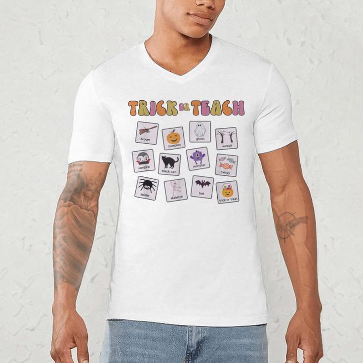 Retro Trick Or Treat Halloween Special Education Teacher Men's V-Neck T-Shirt, novelty gifts, funny gifts