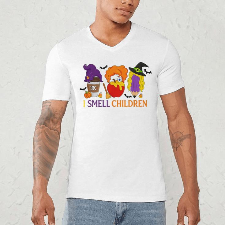 I Smell Children Witch Teacher Halloween Trick Or Teach Men's V-Neck T-Shirt, novelty gifts, funny gifts I Smell Children Witch Teacher Halloween Trick Or Teach Men's V-Neck T-Shirt, novelty gifts, funny gifts