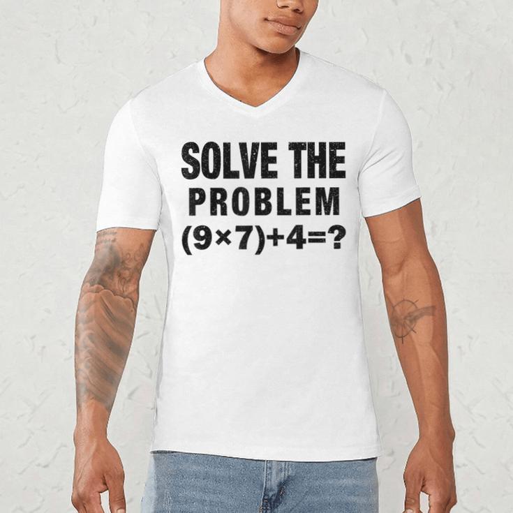Solve The Problem 9×74 Math Teacher Men's V-Neck T-Shirt, novelty gifts, funny gifts Solve The Problem 9×74 Math Teacher Men's V-Neck T-Shirt, novelty gifts, funny gifts