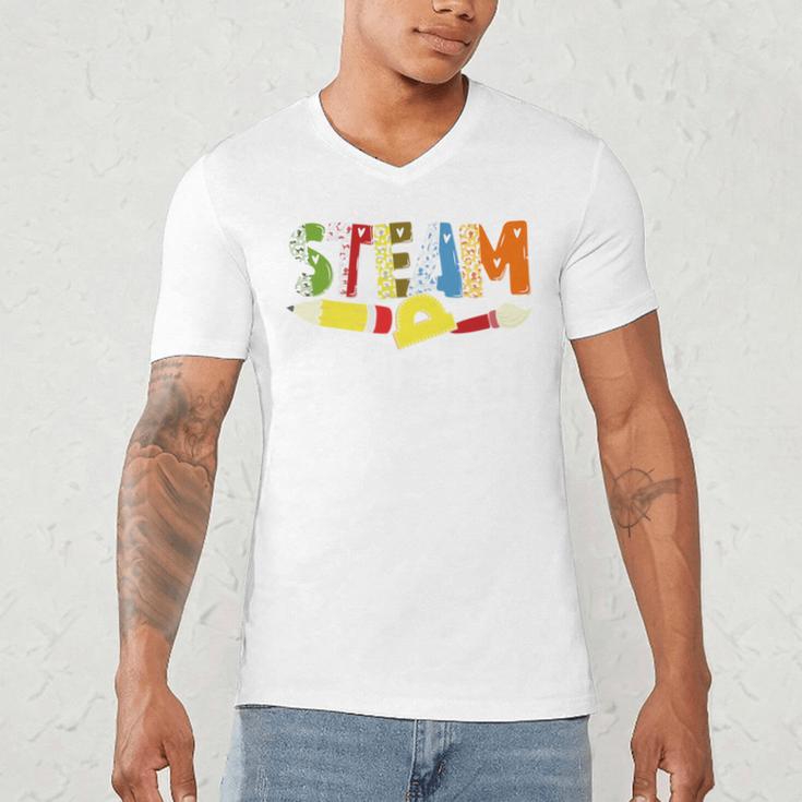 Steam Teacher Science Tech Engineering Arts Maker Men's V-Neck T-Shirt, novelty gifts, funny gifts