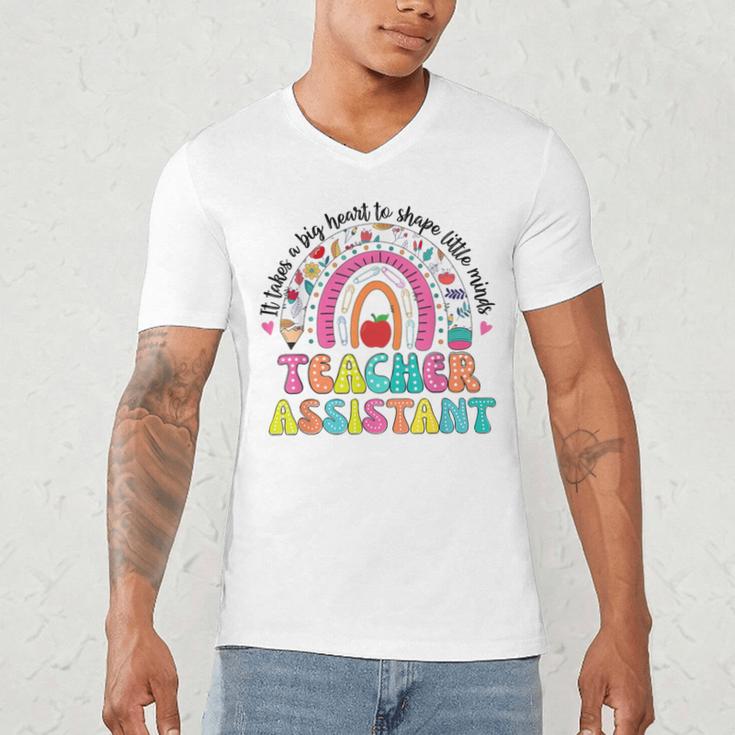 It Takes A Big Heart To Shape Little Minds Teacher Assistant Men's V-Neck T-Shirt, novelty gifts, funny gifts