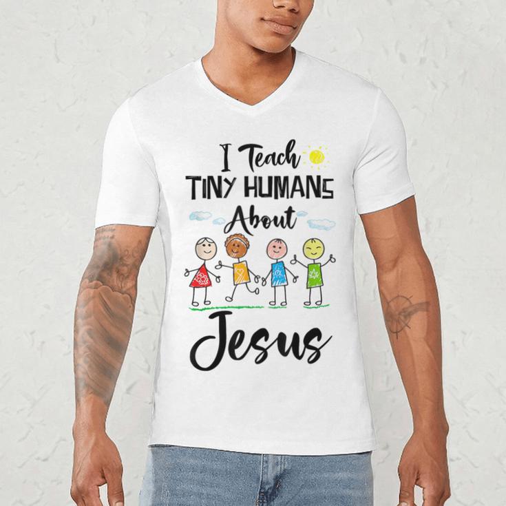 I Teach Tiny Humans About Jesus Sunday School Teacher Men's V-Neck T-Shirt, novelty gifts, funny gifts I Teach Tiny Humans About Jesus Sunday School Teacher Men's V-Neck T-Shirt, novelty gifts, funny gifts