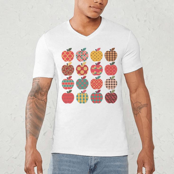 Teacher Apple Back To School Art For School Supplies Men's V-Neck T-Shirt, novelty gifts, funny gifts