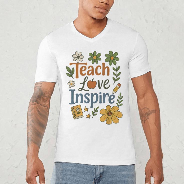 Teacher Inspire Love Men's V-Neck T-Shirt, novelty gifts, funny gifts Teacher Inspire Love Men's V-Neck T-Shirt, novelty gifts, funny gifts