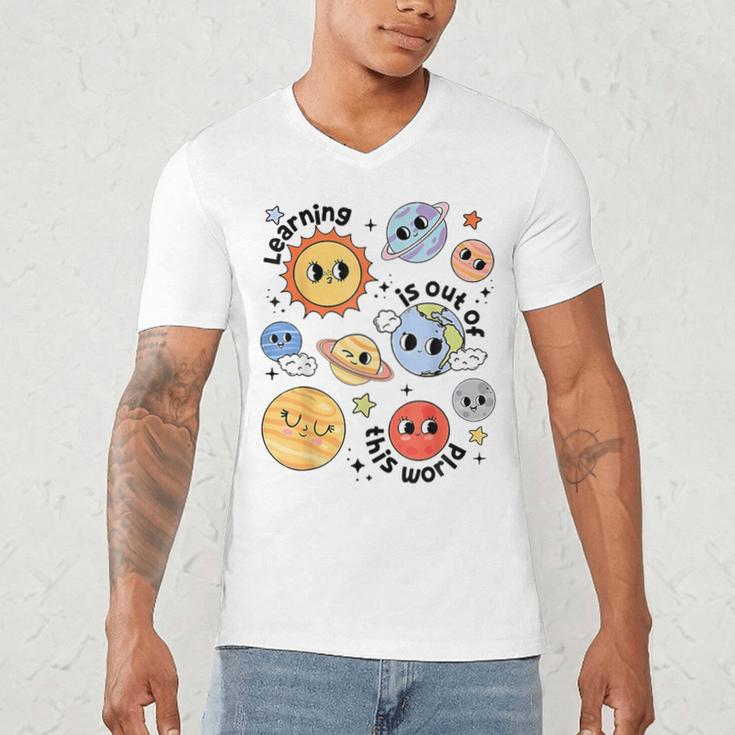 Teacher Space Science Learning Is Out Of World Solar System Men's V-Neck T-Shirt, novelty gifts, funny gifts Teacher Space Science Learning Is Out Of World Solar System Men's V-Neck T-Shirt, novelty gifts, funny gifts