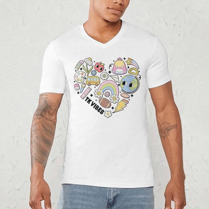 TK Vibes Back To School TK Kid Girl TK Team TK Teacher Women Men's V-Neck T-Shirt, novelty gifts, funny gifts