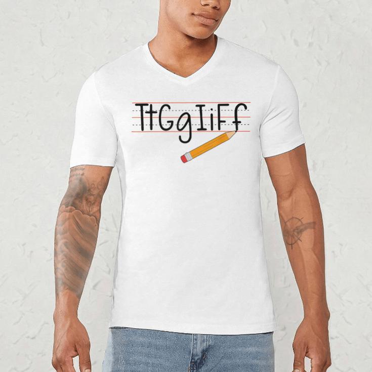 Tt Gg Ii Ff Tgif Teachers Students Tee Men's V-Neck T-Shirt, novelty gifts, funny gifts Tt Gg Ii Ff Tgif Teachers Students Tee Men's V-Neck T-Shirt, novelty gifts, funny gifts