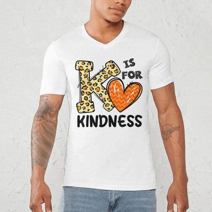 Unity Day K Is For Kindness Anti Bullying Orange Teacher Men Women Kids Men's V-Neck T-Shirt, novelty gifts, funny gifts