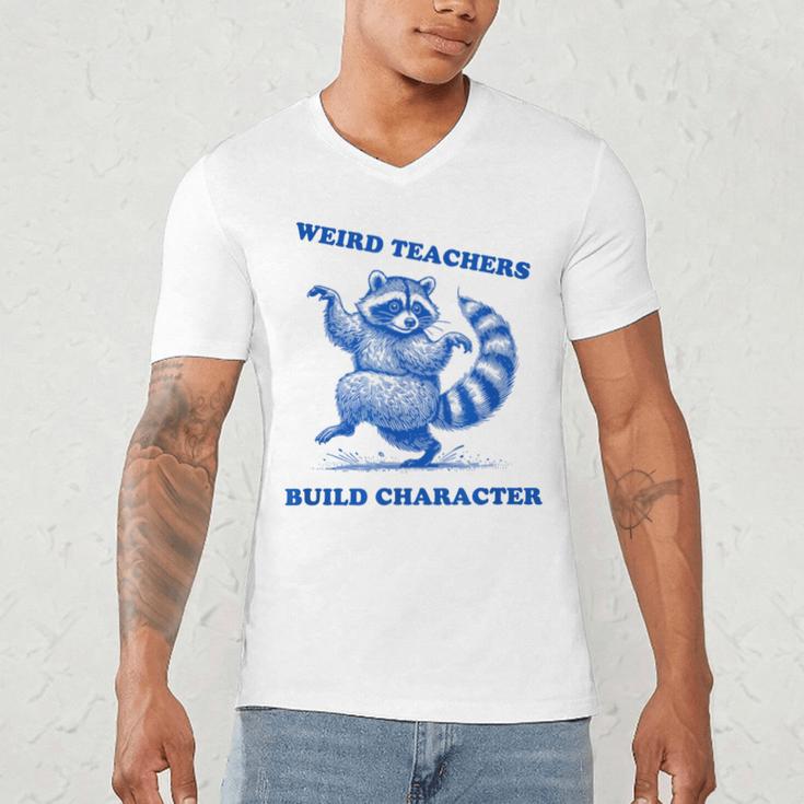 Weird Teachers Build Character Shirt Raccoon Dancing Men's V-Neck T-Shirt, novelty gifts, funny gifts Weird Teachers Build Character Shirt Raccoon Dancing Men's V-Neck T-Shirt, novelty gifts, funny gifts