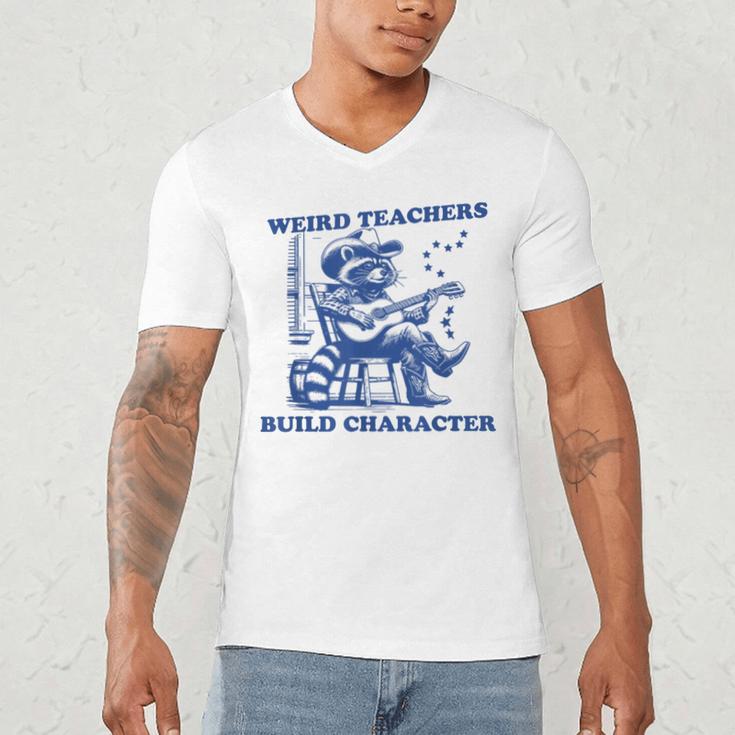 Weird Teachers Build Character Shirt Raccoon Teacher Men's V-Neck T-Shirt, novelty gifts, funny gifts Weird Teachers Build Character Shirt Raccoon Teacher Men's V-Neck T-Shirt, novelty gifts, funny gifts