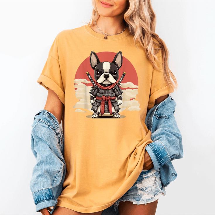 Boston Terrier Dog Japanese Style Samurai Dogs Women's Comfort Colors T-Shirt
