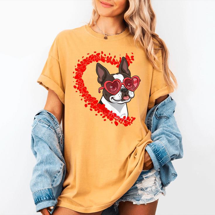 Boston Terrier Dog Mom Dad Valentine’s Day Pet Lover  For Men Women Kids Women's Comfort Colors T-Shirt