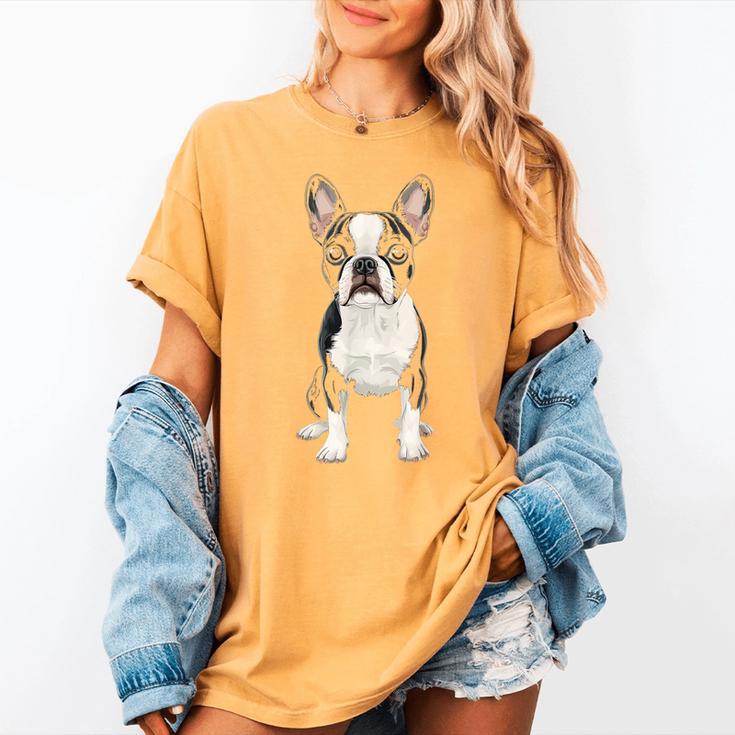 Boston Terrier Dog Motif Pet Art Boston Terrier For Men Women Kids Women's Comfort Colors T-Shirt