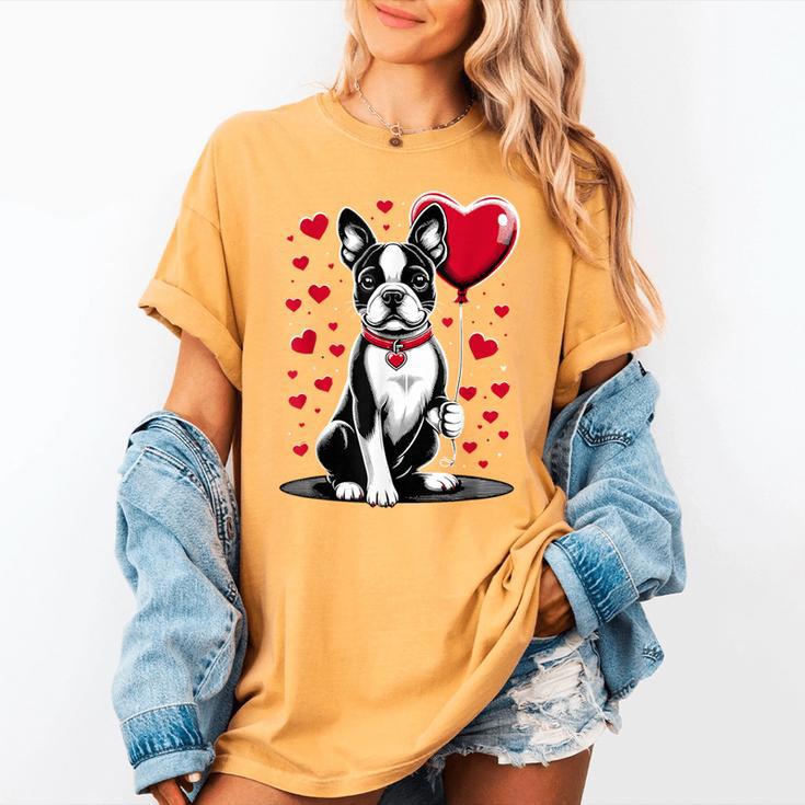 Boston Terrier Dog Valentine's Day Dog Owner Valentine Women's Comfort Colors T-Shirt