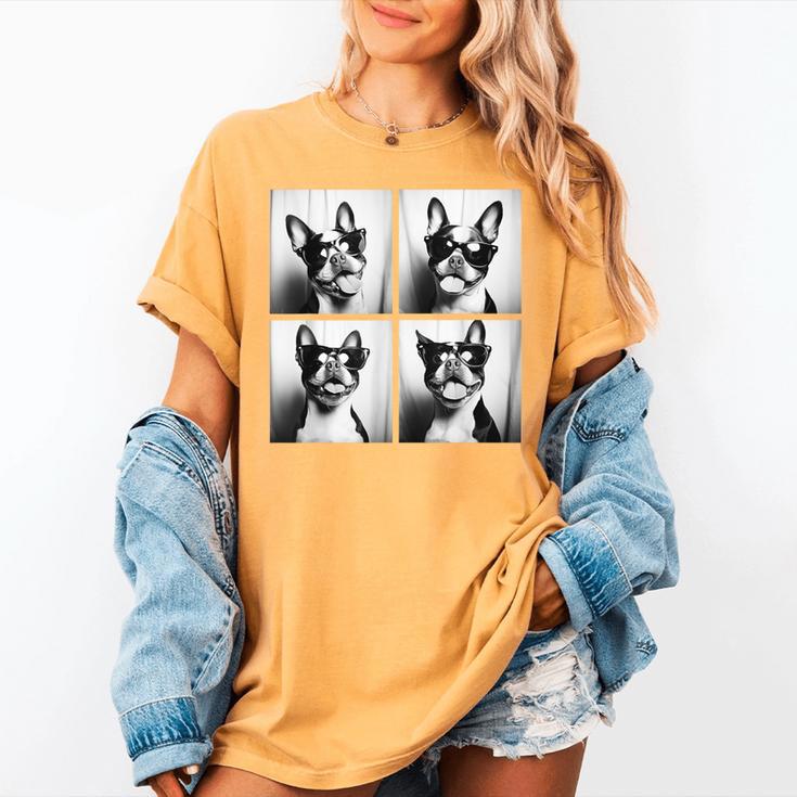 Boston Terrier Dogs With Sunglasses Photo Pets Meme Women's Comfort Colors T-Shirt
