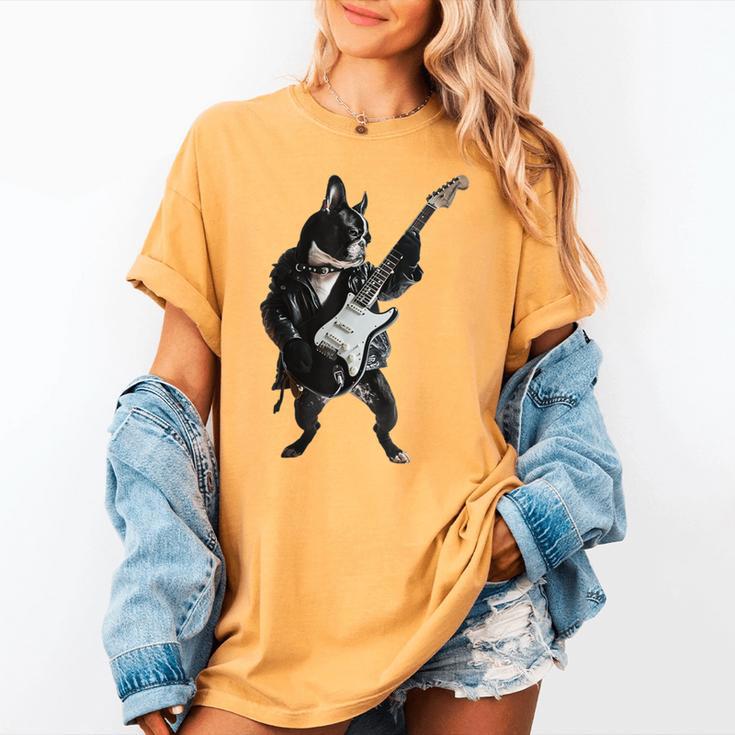 Boston Terrier Guitar Women's Comfort Colors T-Shirt