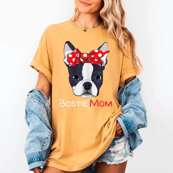 Boston Terrier Mom Bostie Women Girls Women's Comfort Colors T-Shirt