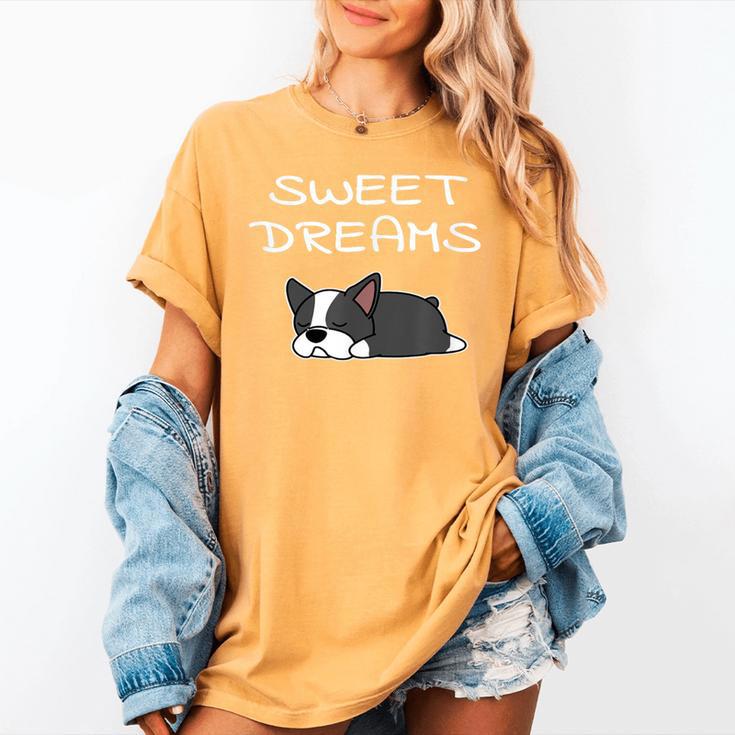 Boston Terrier Puppy Sweet Dreams Pajama For Bedtime Women's Comfort Colors T-Shirt