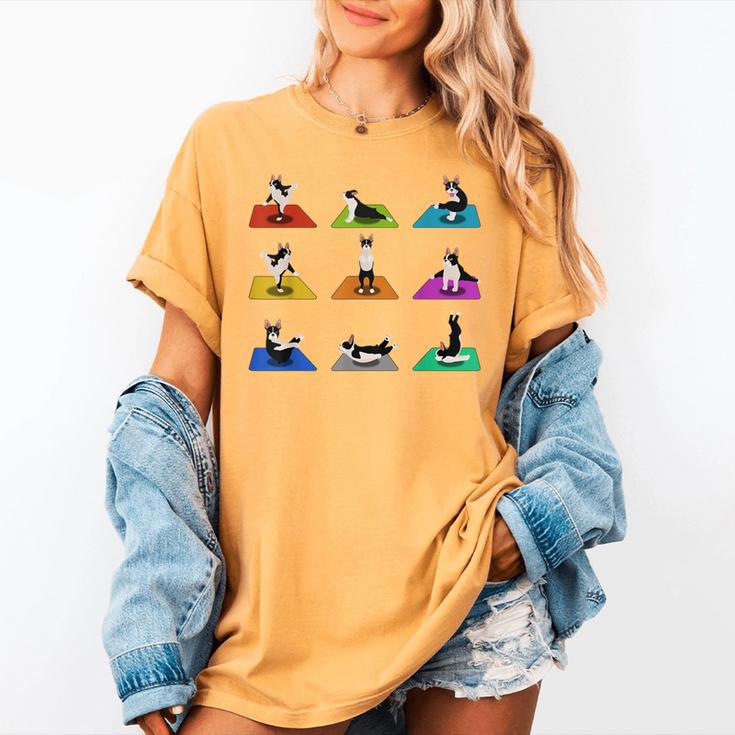 Boston Terriers Yoga Asana Pose And Meditation Women's Comfort Colors T-Shirt