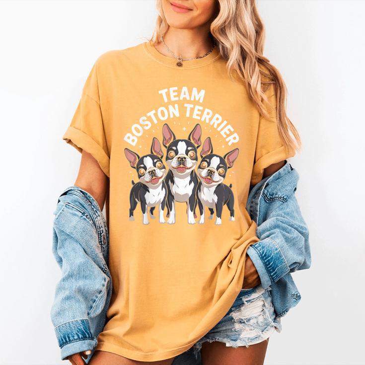 Cute Cartoon For Dog Owners Pet Team Boston Terrier Women's Comfort Colors T-Shirt