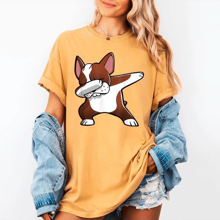 Dabbing Red Boston Terrier Dab Dance Dog Men Women Kids Women's Comfort Colors T-Shirt