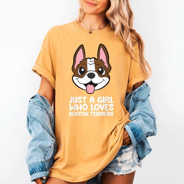 Just a Girl Who Loves Boston Terriers Women's Comfort Colors T-Shirt