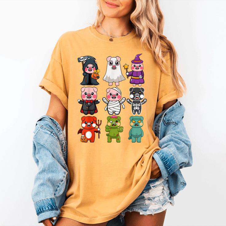 Pig Spooky Ghost Witch Boo-Jee Horror Pumpkin Pig Halloween Women's Comfort Colors T-Shirt