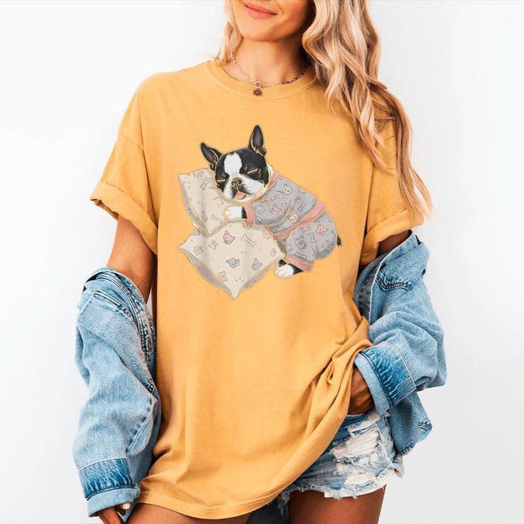 Sleepy Boston Terrier Pajama Men Women Kids Women's Comfort Colors T-Shirt
