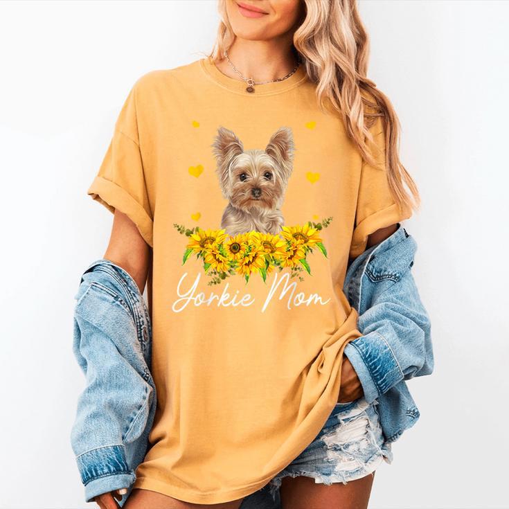 Sunflower Yorkie Mom Dog Lover Women's Comfort Colors T-Shirt