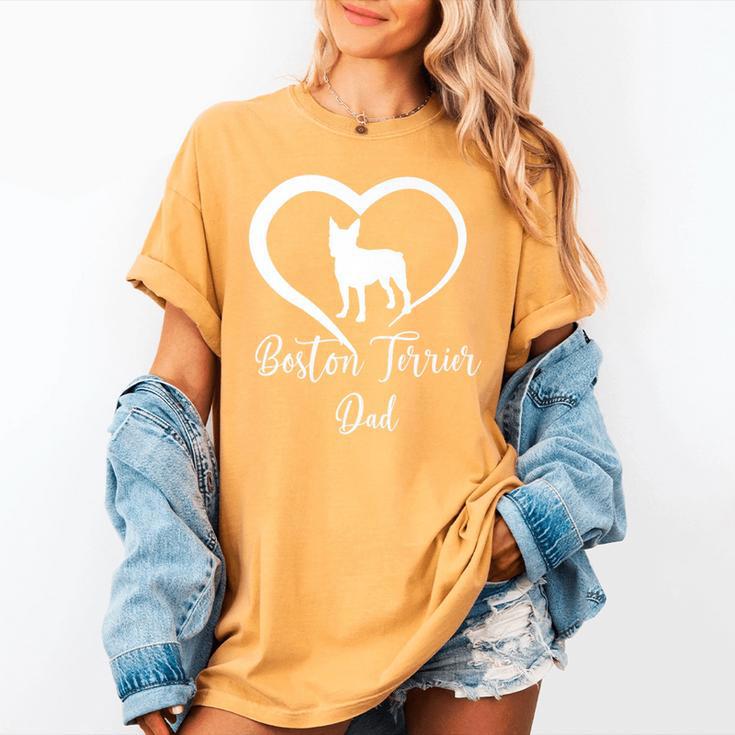 Boston Terrier Dad Cute Boston Terrier Silhouette Heart Premium Women's Comfort Colors T-Shirt