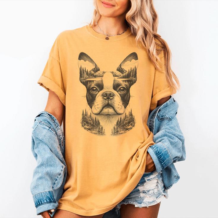 Boston Terrier Dog Bostie Nature Memorial Idea Men Women Women's Comfort Colors T-Shirt