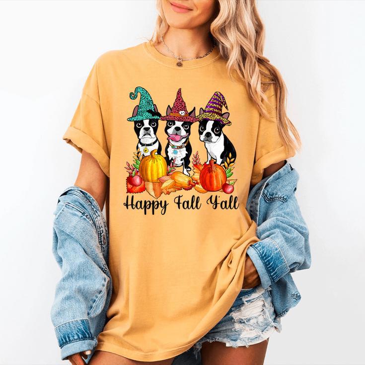 Boston Terrier Dog Lover Fall Ya'Ll Halloween Costume Men Women Women's Comfort Colors T-Shirt
