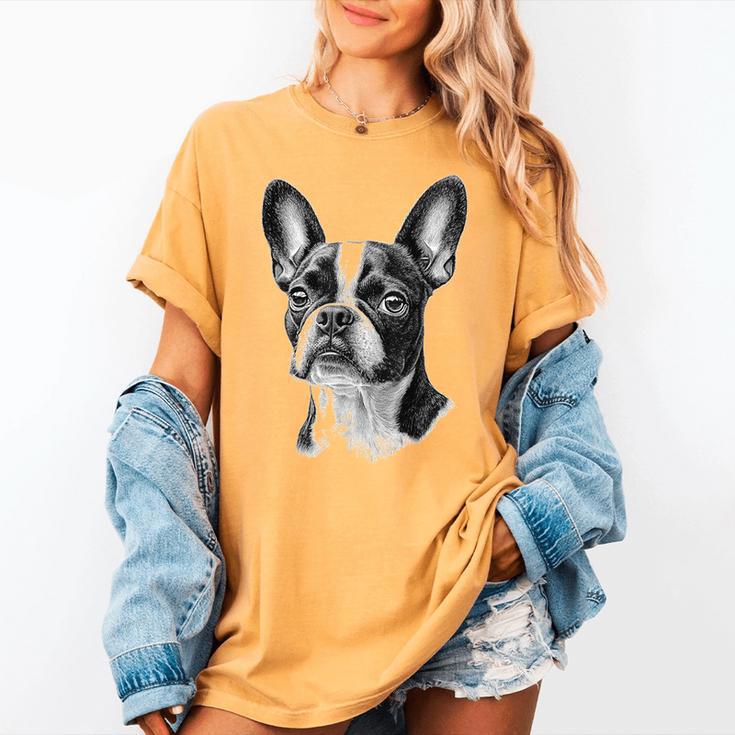Boston Terrier Dog Motif Pet Illustration Boston Terrier For Men Women Kids Women's Comfort Colors T-Shirt