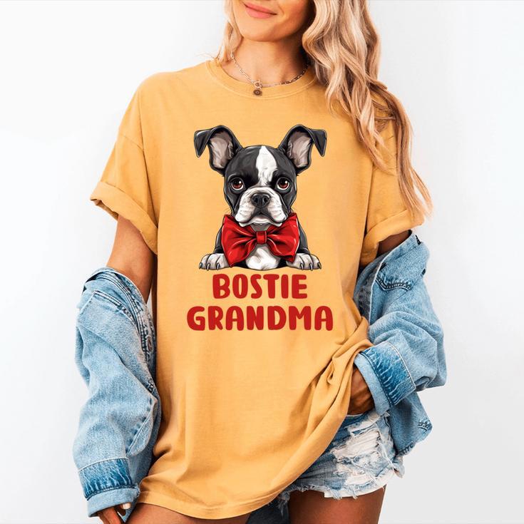 Boston Terrier Grandma Dog Lovers Puppy Bostie Owner Women's Comfort Colors T-Shirt